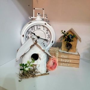 Rustic birdhouse tabletop decor/Farmstyle tiered tray decor